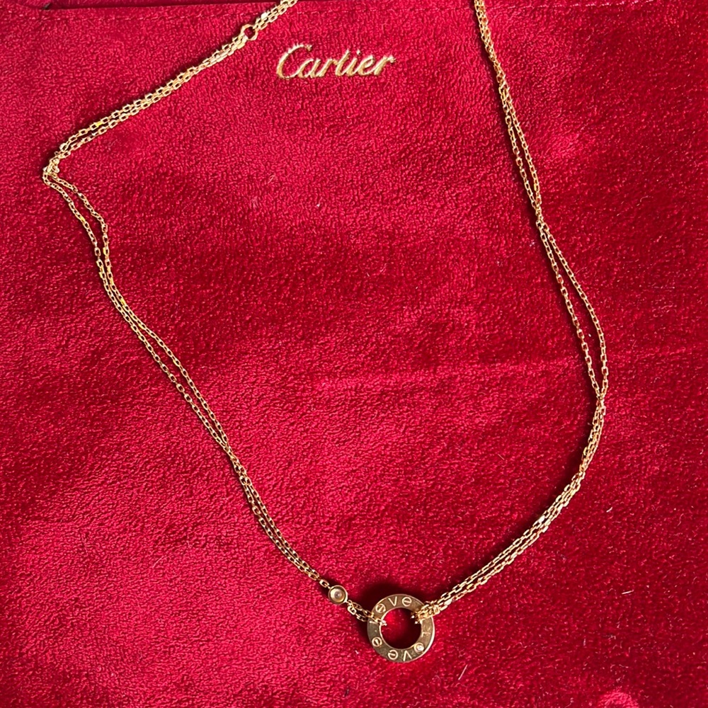 Cartier Love Necklace, 2 Diamonds | Rose Gold